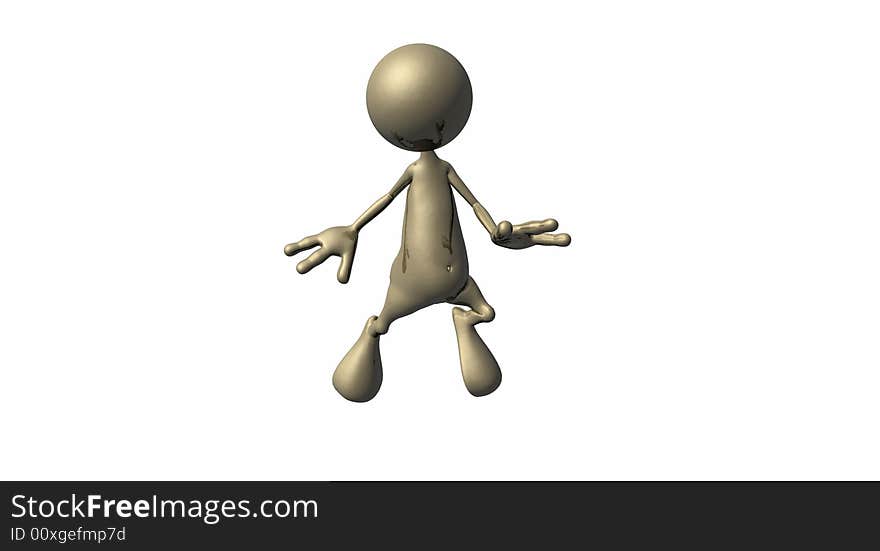 3d render of cartoon guy