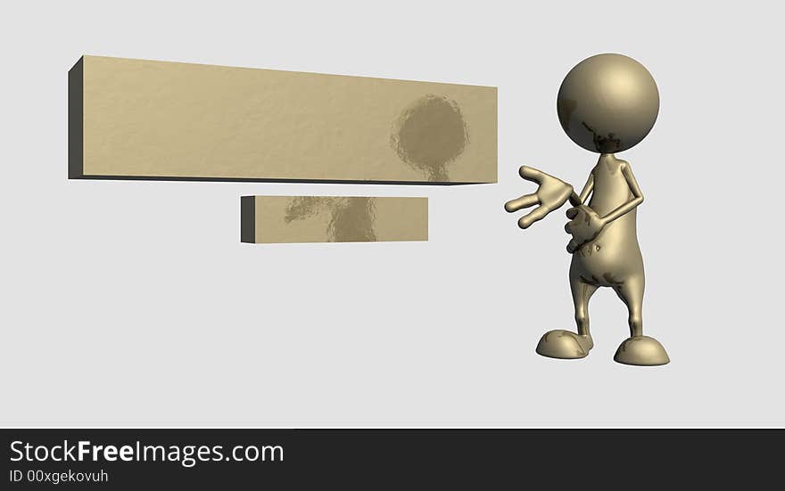 3d render of cartoon guy