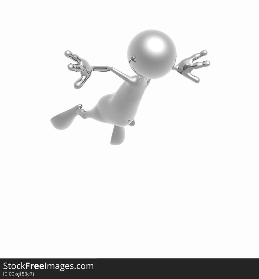 3d render of cartoon guy