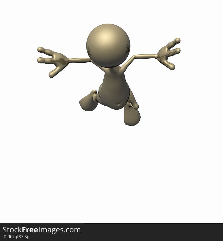 3d render of cartoon guy