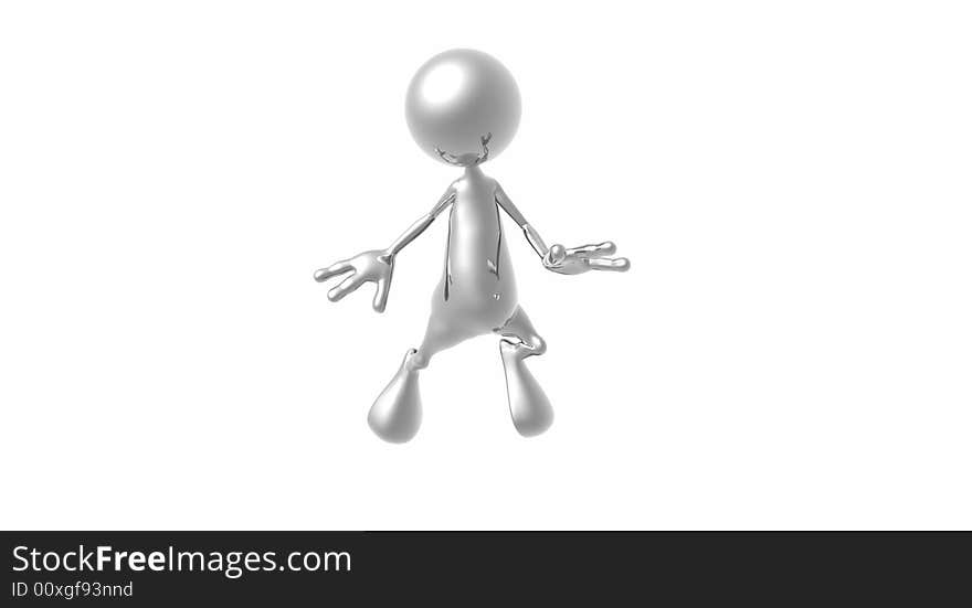 3d render of cartoon guy