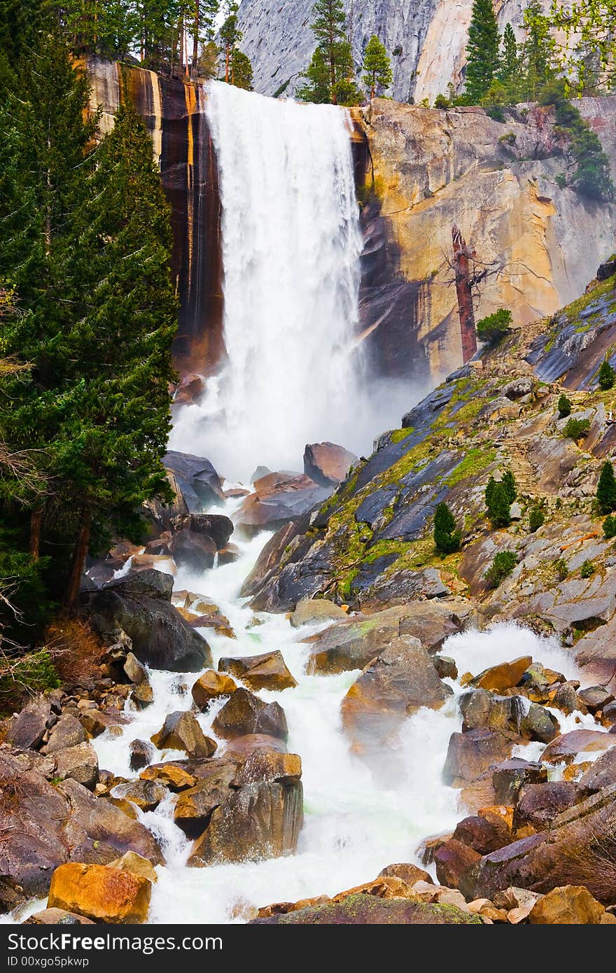 Vernal Fall in Yosemite National Park. Vernal Fall in Yosemite National Park