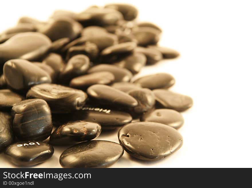 Pebbles On A White Background