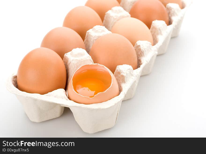 Brown eggs, isolated