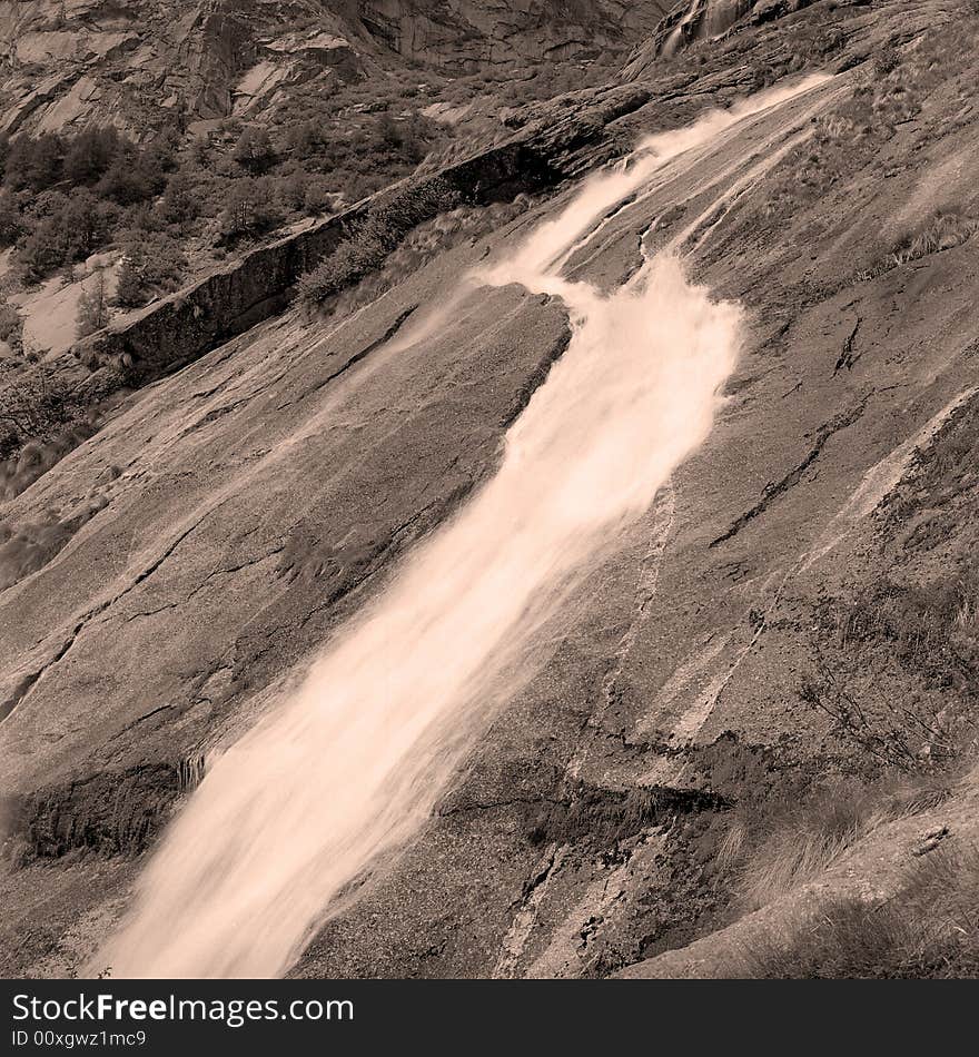 Waterfall in a italian mountain