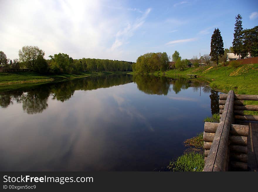 River Ruza in Moscow region . Spring.