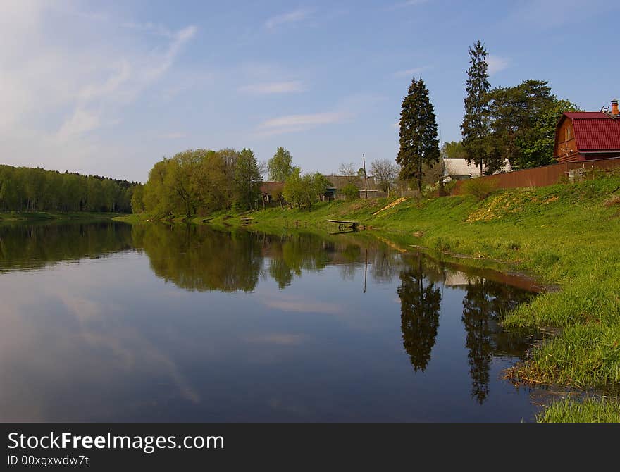 River Ruza in Moscow region . Spring.