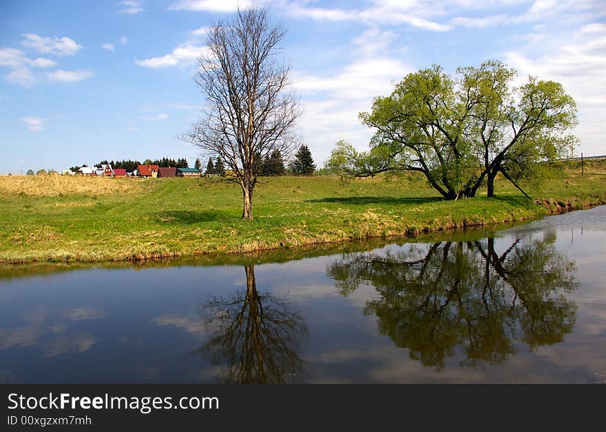 River Ruza in Moscow region . Spring.