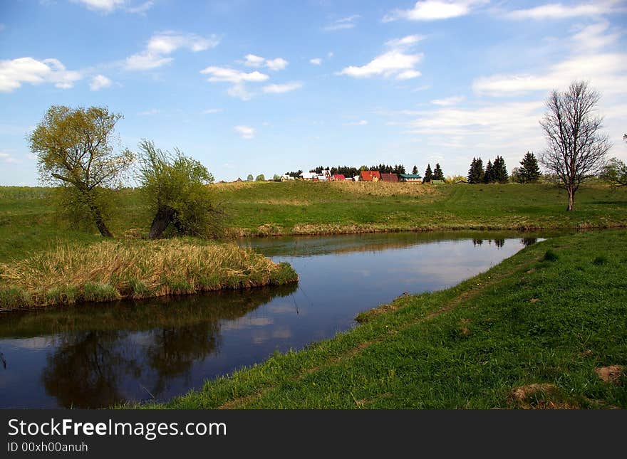 River Ruza in Moscow region . Spring.