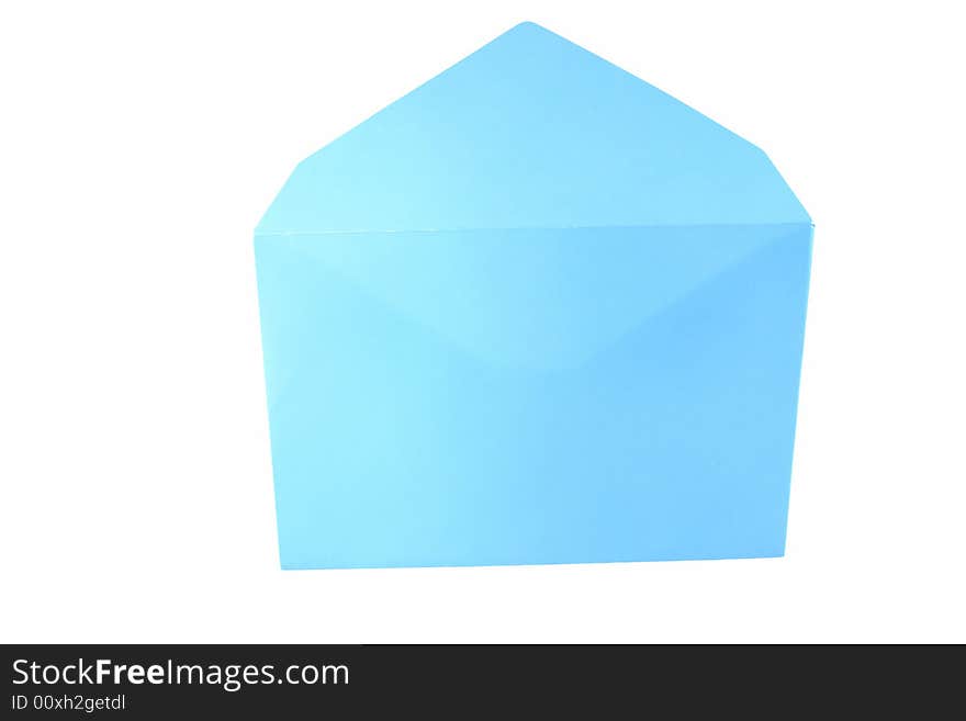 Blue isolated paper as mail on white background