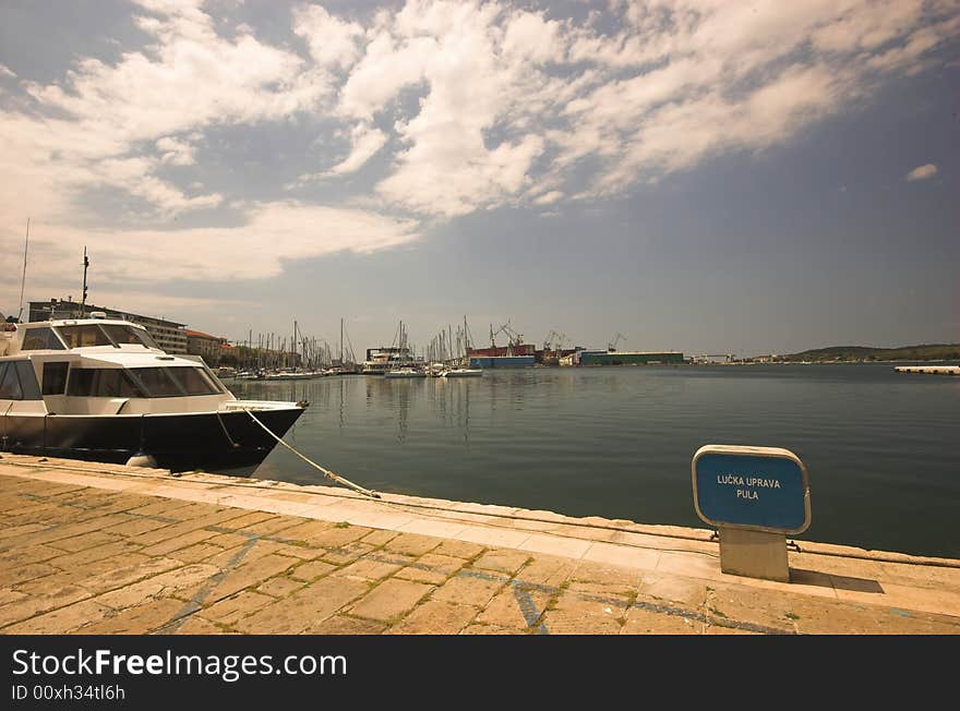 City harbour in Pula, capital of Istria