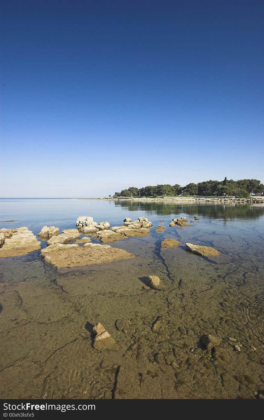 Rocky beach in Istria