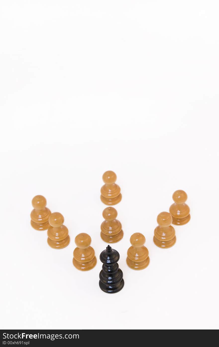 Black and white chess pieces