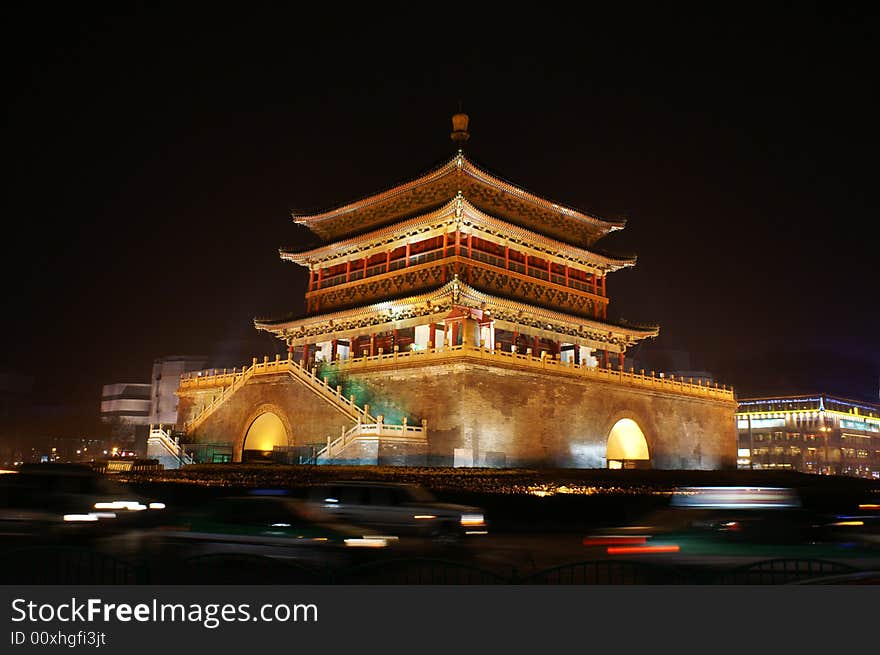 Chinese style building at night. Chinese style building at night