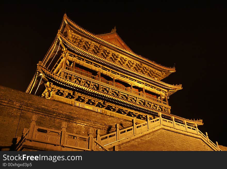 Chinese style building at night. Chinese style building at night