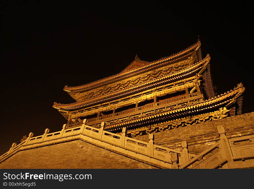 Chinese style building at night. Chinese style building at night