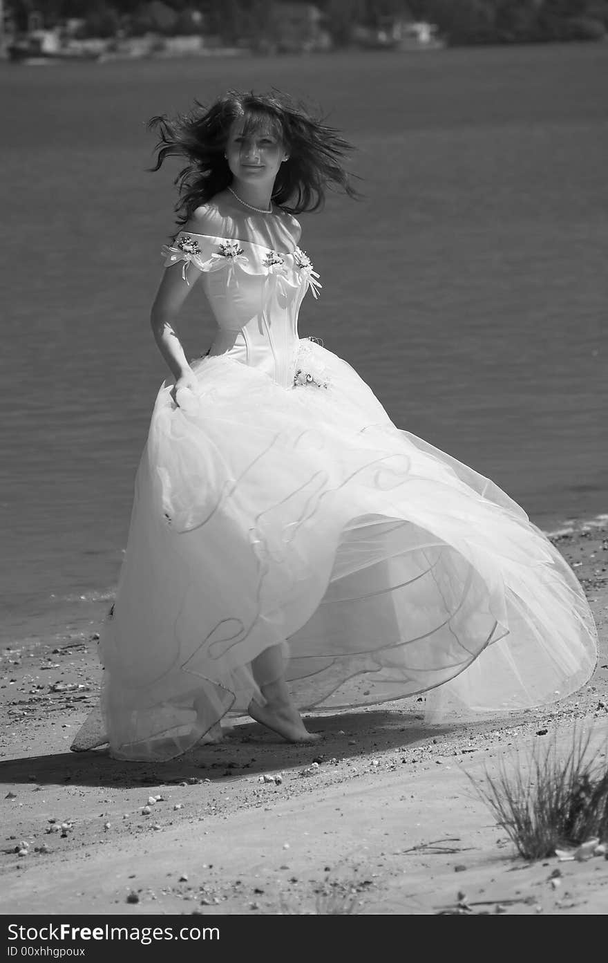 Bride on a beach