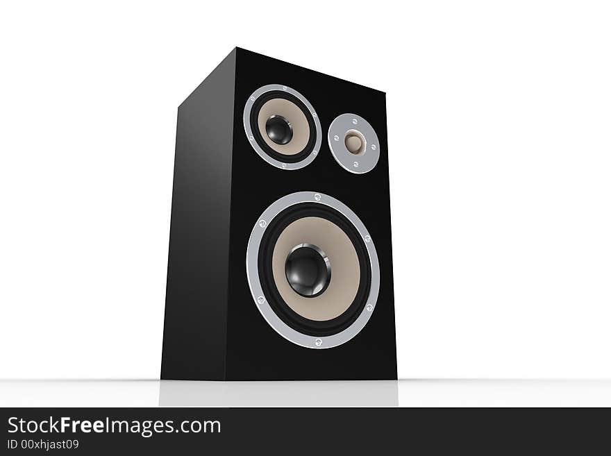 Black loudspeaker on white backround