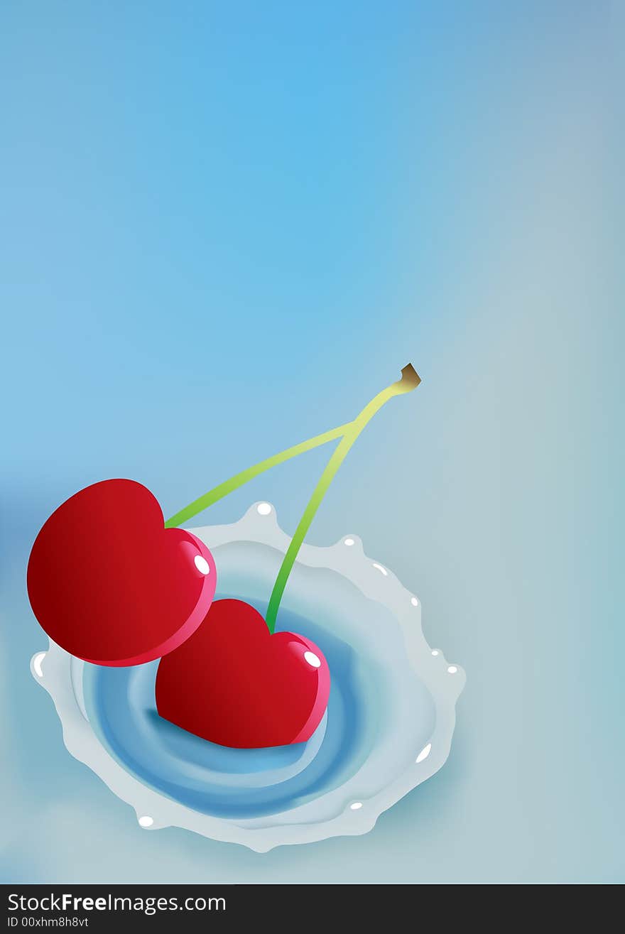 Milk and Cherry Background for your design element