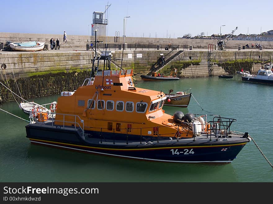 Lifeboat in port