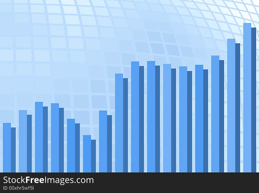 Vector illustration of blue diagram