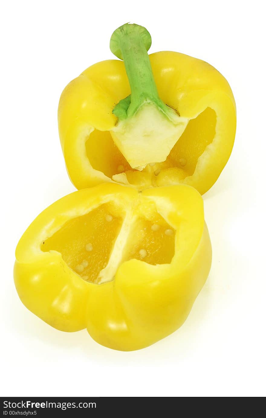 Yellow paprika. 2 halfs