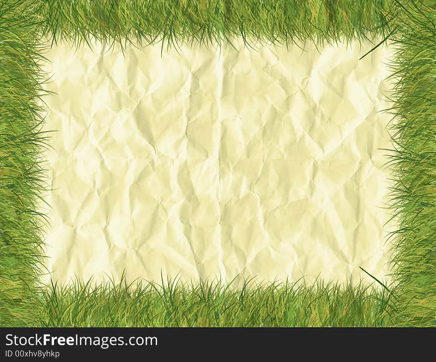 Grass border on paper