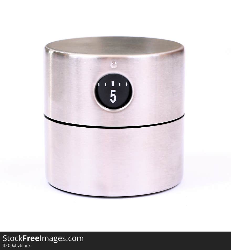 Metal egg timer five minutes left. Metal egg timer five minutes left