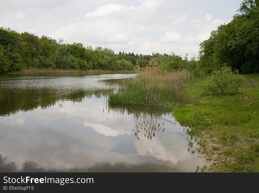 Beautiful view and reflection of clouds. Beautiful view and reflection of clouds