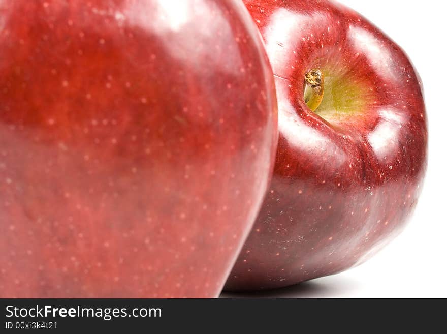 Fresh red apples isolated on a white background