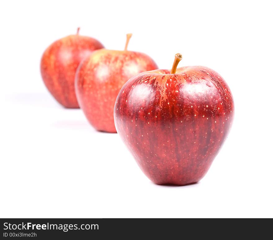 Red apples isolated on a white background