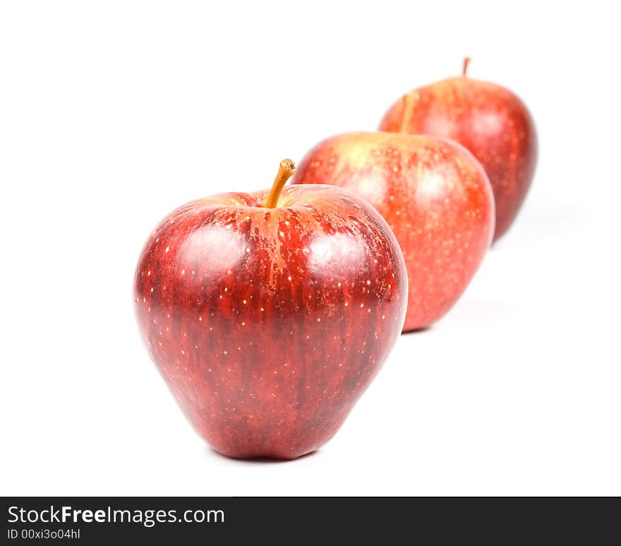 Red apples isolated on a white background