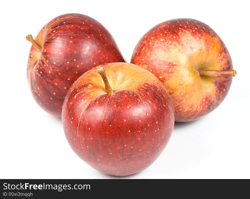 Red apples isolated on a white background