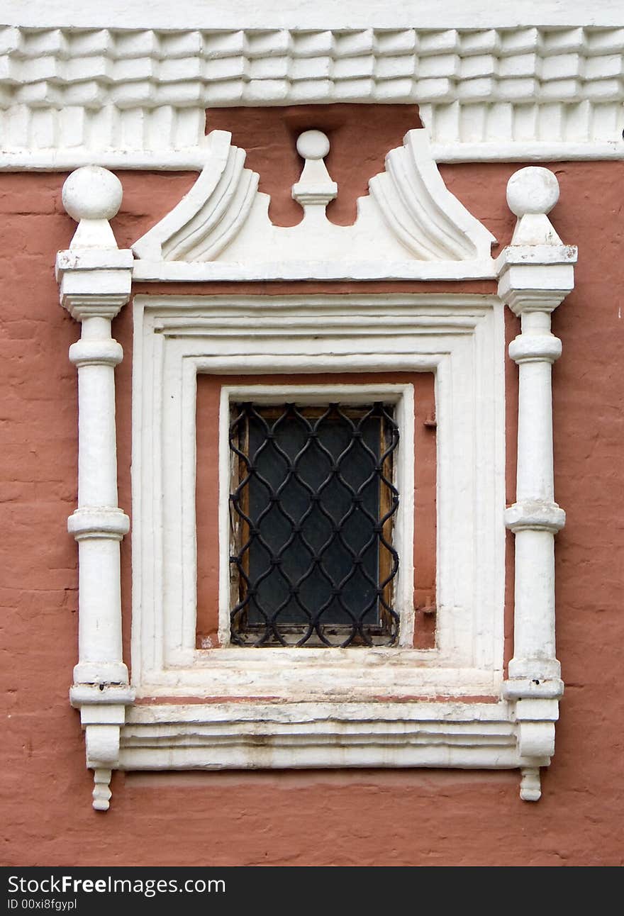 Old window in a wall of a house. Old window in a wall of a house