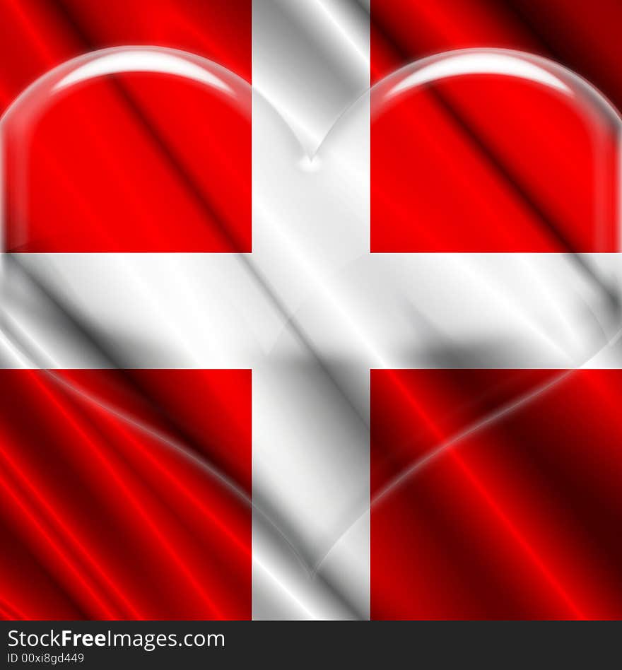 Illustration of the Switzerland flag in bright colors, with a transparent heart in the middle. Illustration of the Switzerland flag in bright colors, with a transparent heart in the middle