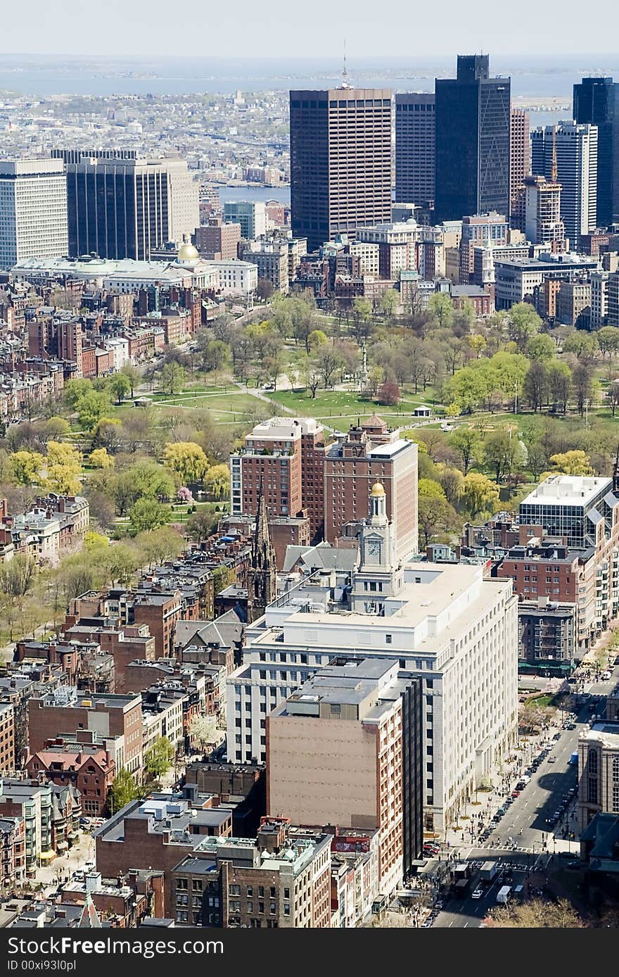 Boston skyline picture at midday taken from the Prudential tower. Boston skyline picture at midday taken from the Prudential tower