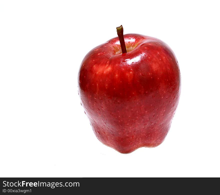 Ripe red apple isolated on a white background