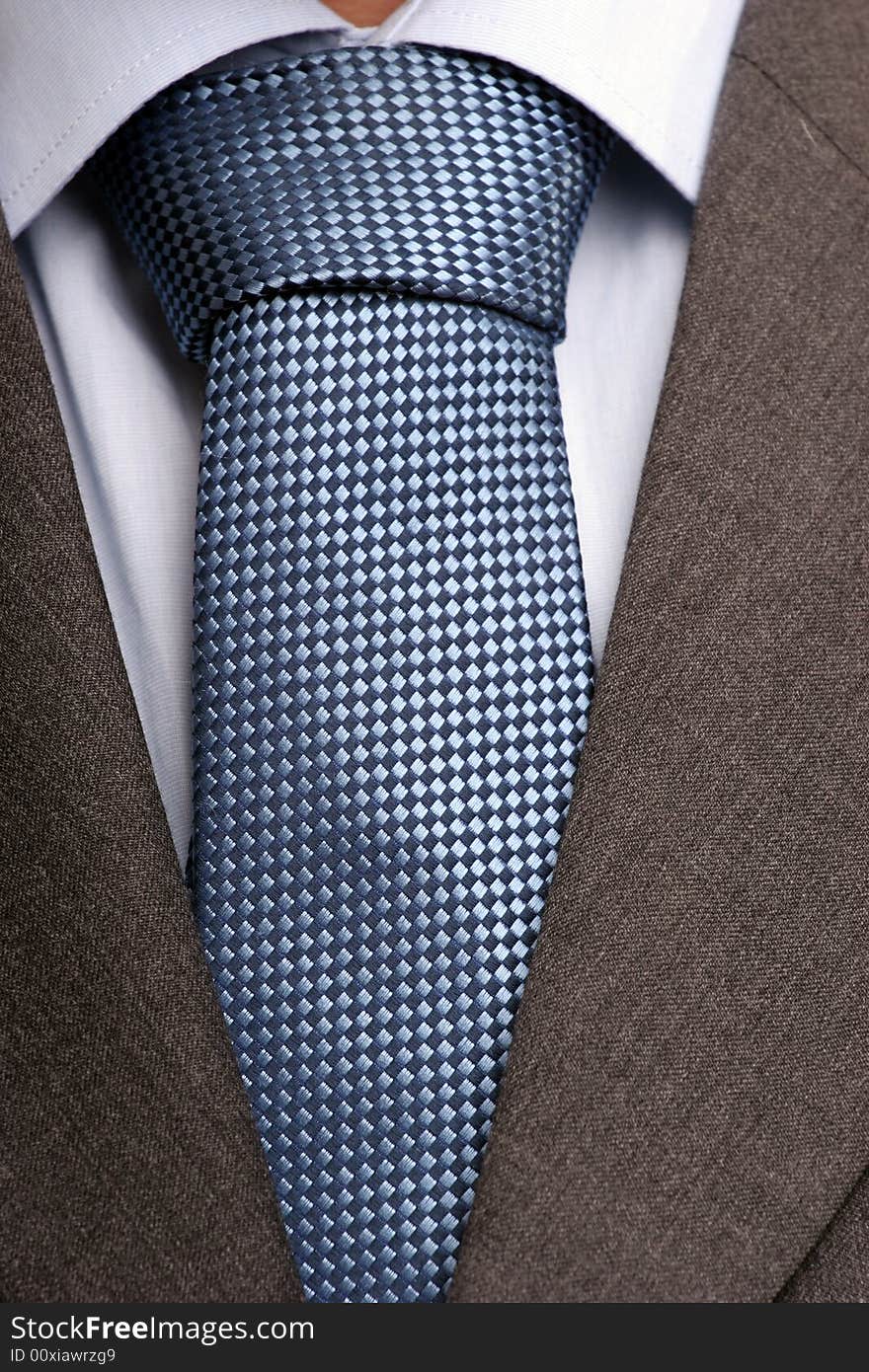 Detail of suit and tie, isolated