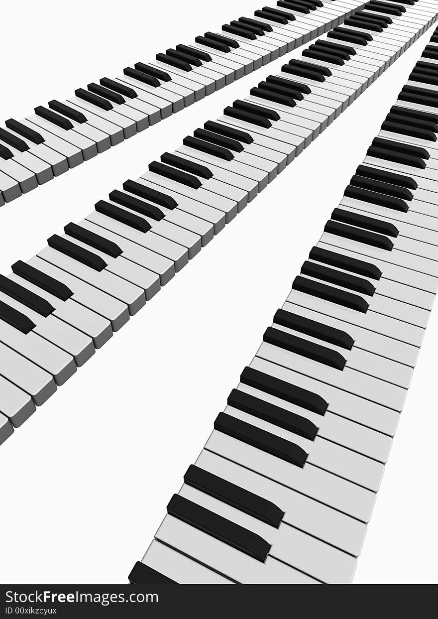 3D isolated piano lines (vertical)