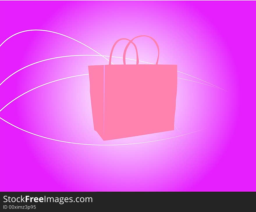 A Vector illustration of a pink shopping bag. A Vector illustration of a pink shopping bag