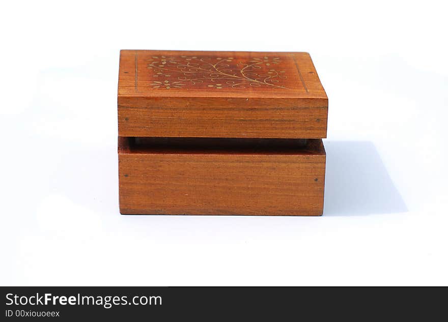 Angled side shot of three wooden boxes. Angled side shot of three wooden boxes