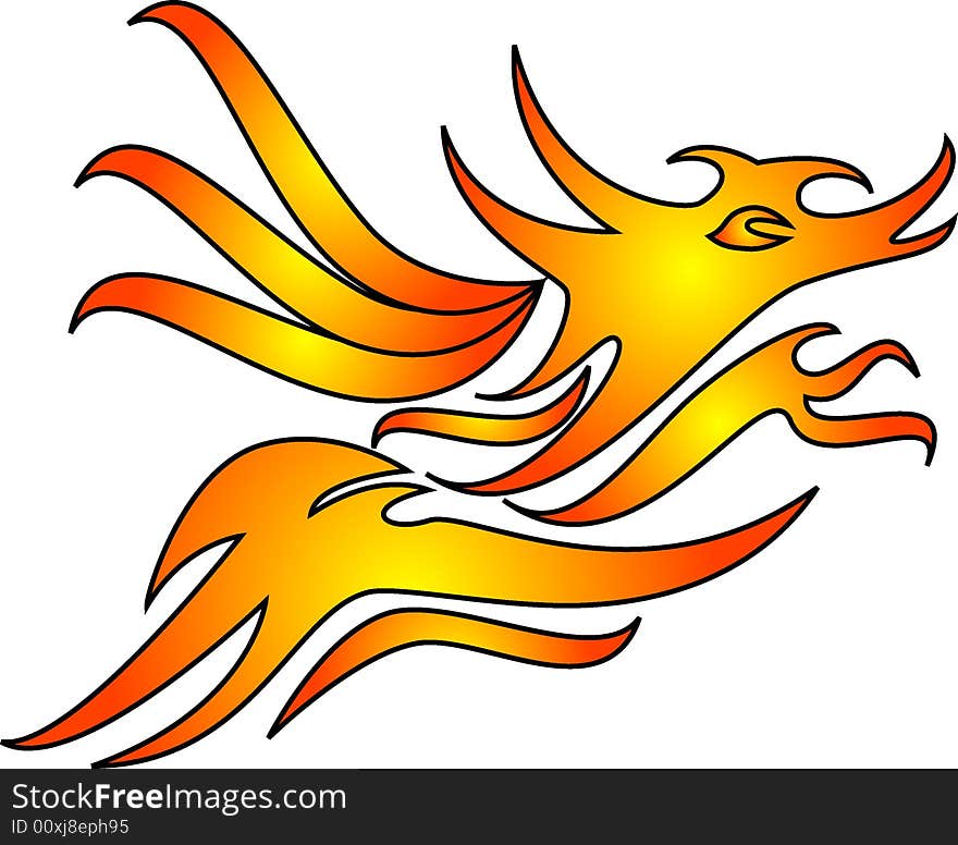 Tribal dragon illustration of a