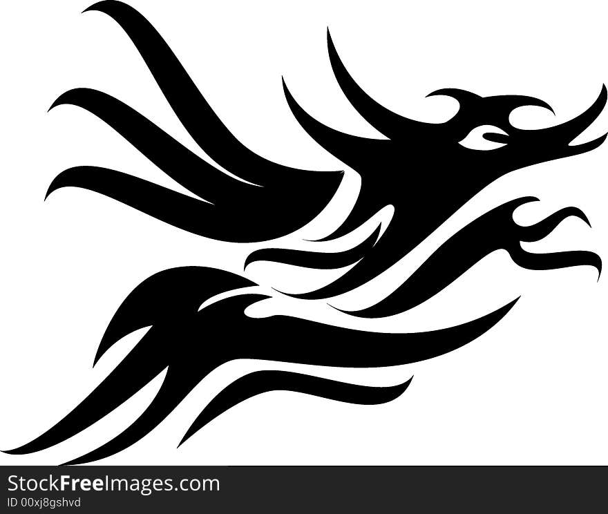 Vector image of a dragon