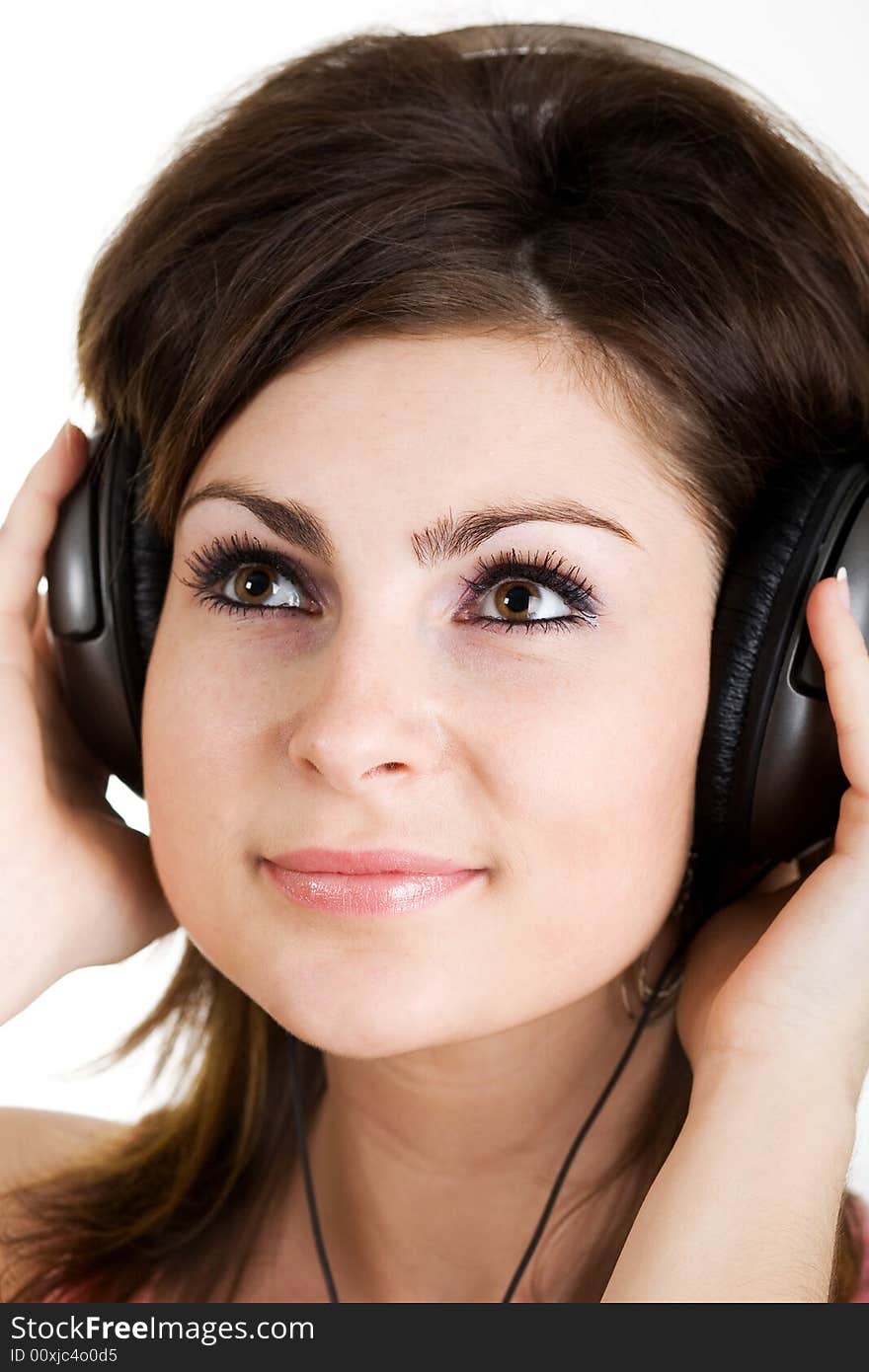 An image of woman listening to music. An image of woman listening to music