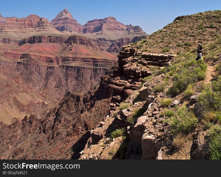 Look into the depth of Grand Canyon.