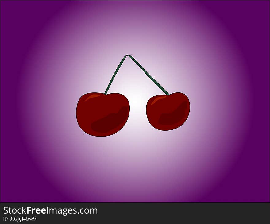 Red Cherries Vector Illustration