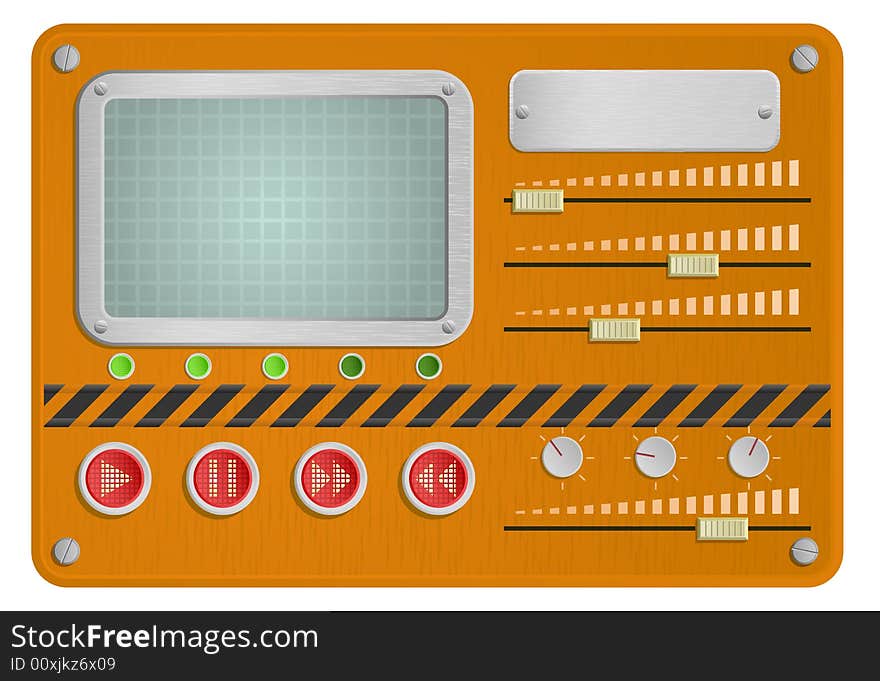 Vector illustration of an orange industrial skin for player