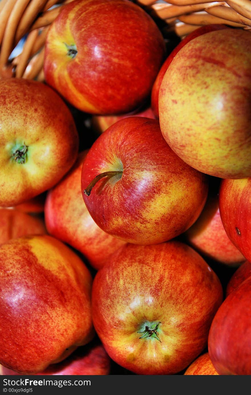 Red apples ready to be served