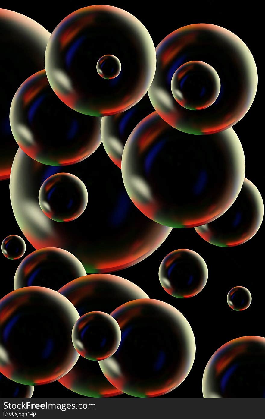 Colors soap bubbles isolated on a background