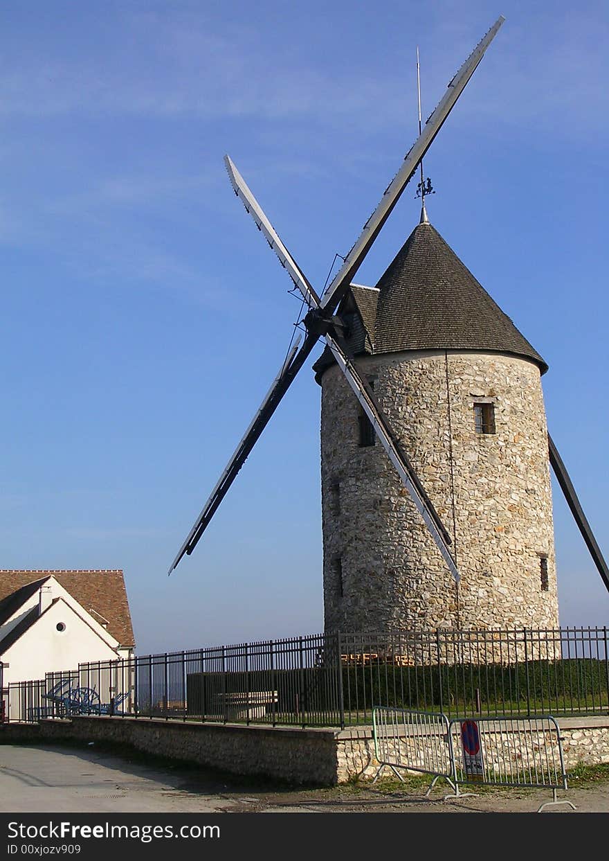 Stone french windmill lateral view